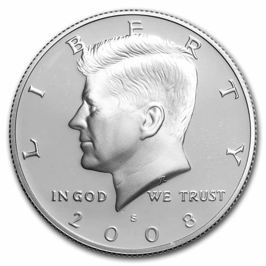 2008-S Silver Kennedy Half Dollar 20-Coin Roll Proof