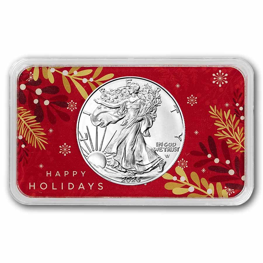 2026 1 oz American Silver Eagle - w/Premium Case, Happy Holidays