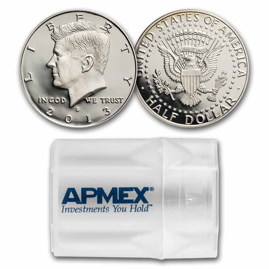 2013-S Silver Kennedy Half Dollar 20-Coin Roll Proof