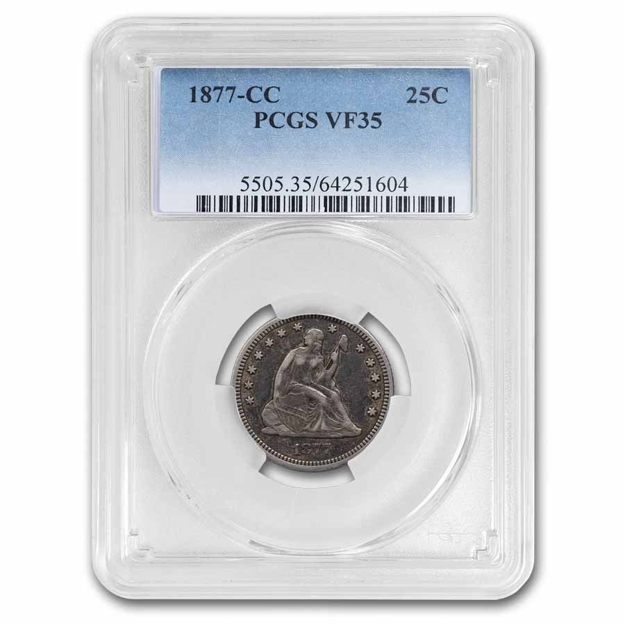 1877-CC Liberty Seated Quarter VF-35 PCGS