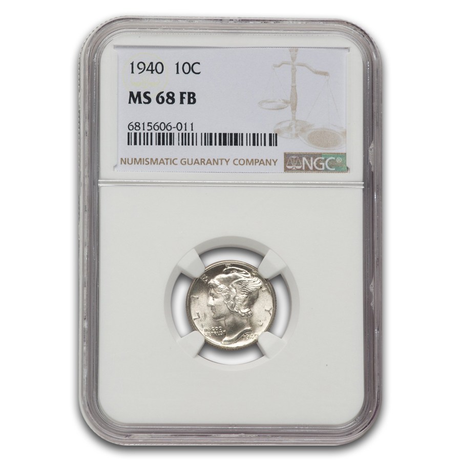 1940 Mercury Dime MS-68 NGC (FB)