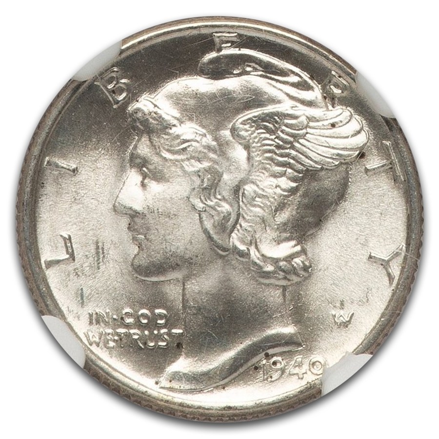 1940 Mercury Dime MS-68 NGC (FB)