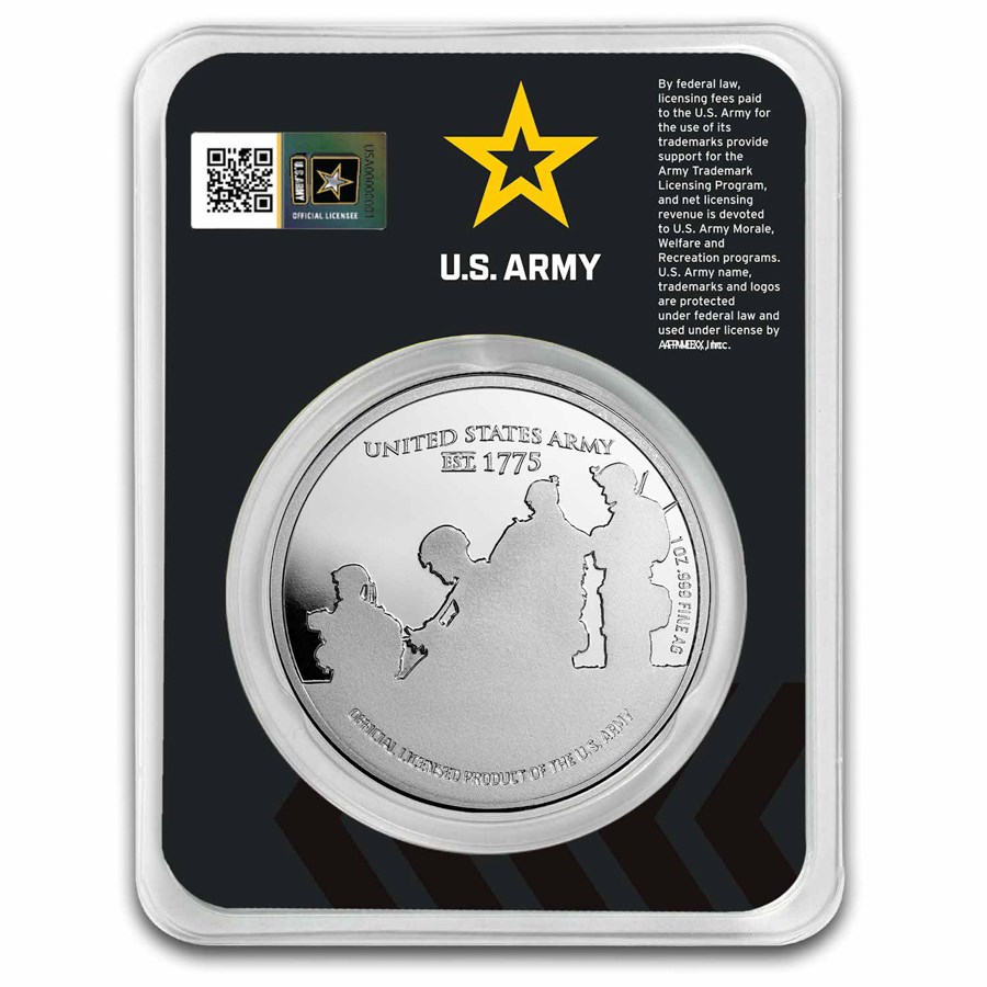 1 oz Silver Colorized Round - U.S. Army Logo (New) (In TEP)