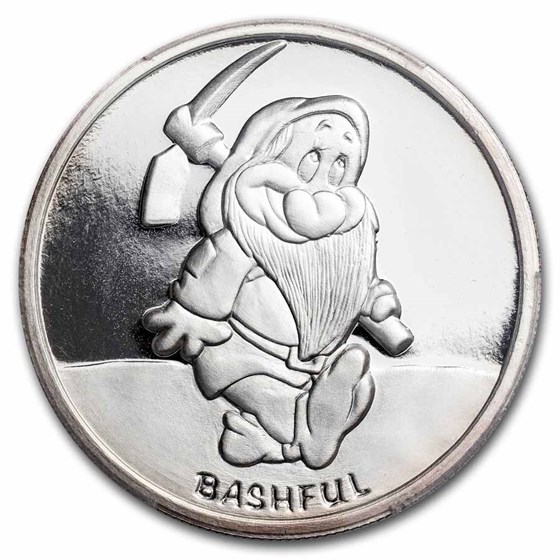 1987 5 oz Silver Disney's Snow White 50th Ann Bashful PR-69 PCGS