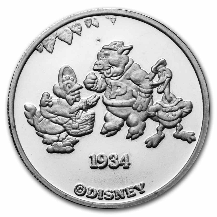 1990 1 oz Silver - Donald Duck - A Star is Hatched w/Box & COA 1990 1 oz Silver - Donald Duck - A Star is Hatched w/Box & COA