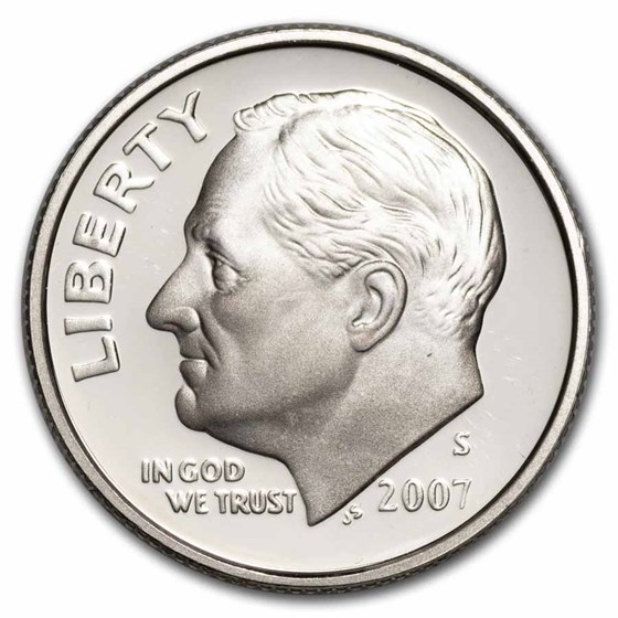 2007-S Roosevelt Dime 50-Coin Roll Proof (Silver)