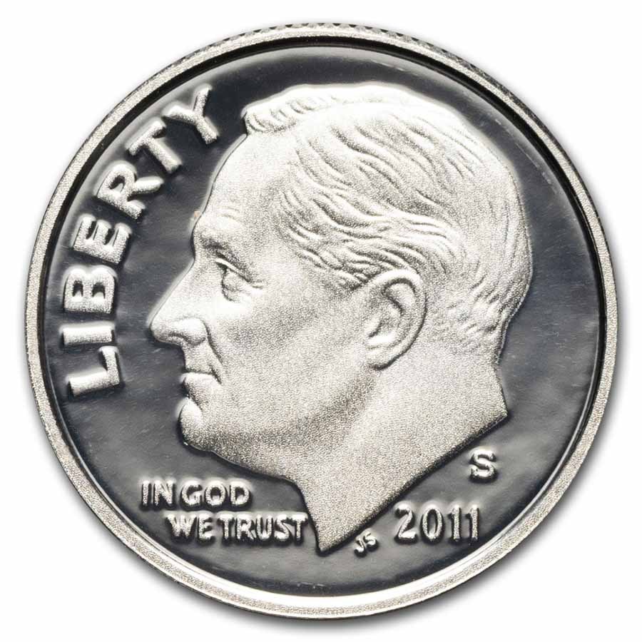 2011-S Roosevelt Dime 50-Coin Roll Proof (Silver)