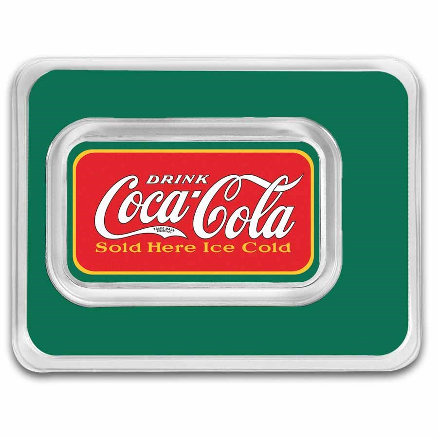 Coca-Cola® Vintage 1 oz Silver Colorized Bar in TEP Coca-Cola® Vintage 1 oz Silver Colorized Bar in TEP