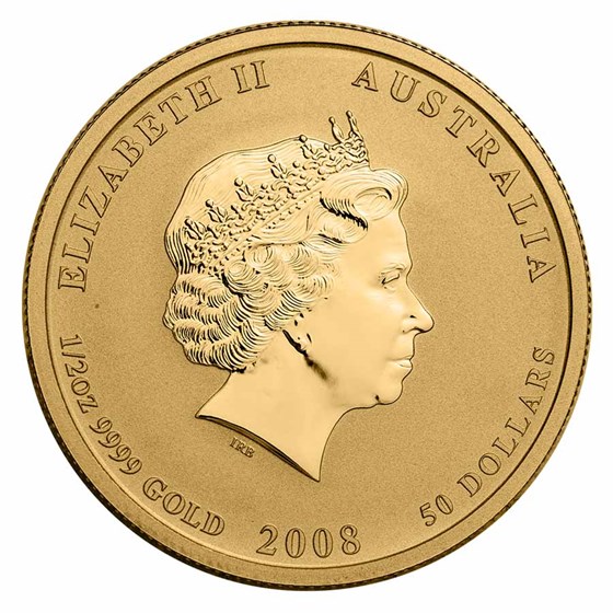2008 Australia 1/2 oz Gold Lunar Mouse BU (Series II)