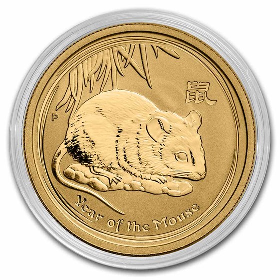 2008 Australia 1/2 oz Gold Lunar Mouse BU (Series II)