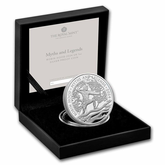 2024 GB 1 oz Silver Myths &amp; Legends Robin Hood Prf (Box &amp; COA)
