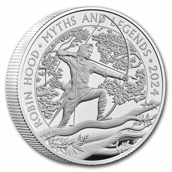 2024 GB 2 oz Silver Myths &amp; Legends Robin Hood Prf (Box &amp; COA)