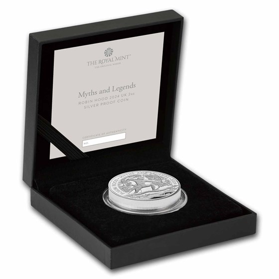 2024 GB 2 oz Silver Myths &amp; Legends Robin Hood Prf (Box &amp; COA)