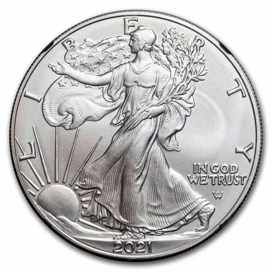 2021 American Silver Eagle (Type 2) MS-70 NGC (FDI, Gaudioso)