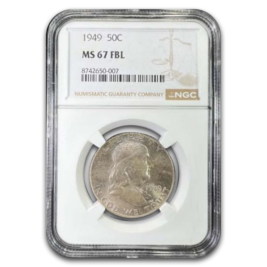 1949 Franklin Half Dollar MS-67 NGC (FBL)