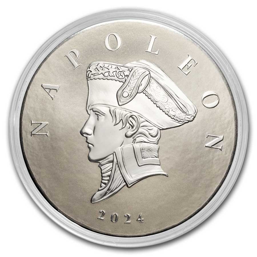2024 Liberia 5 oz Silver 100 Dollars Napoleon Prooflike