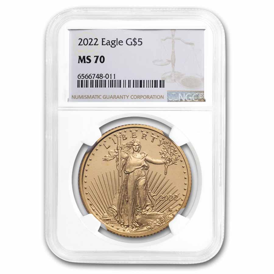 2022 1/10 oz American Gold Eagle MS-70 NGC
