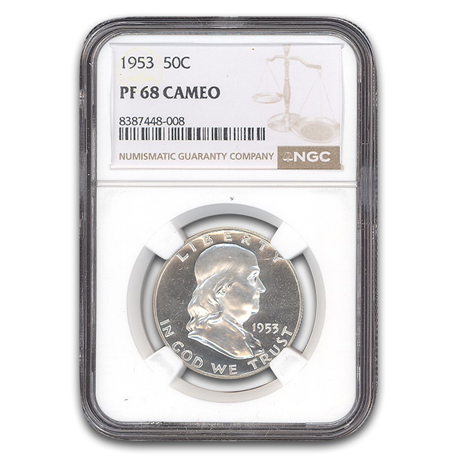 1953 Franklin Half Dollar PF-68 Cameo NGC