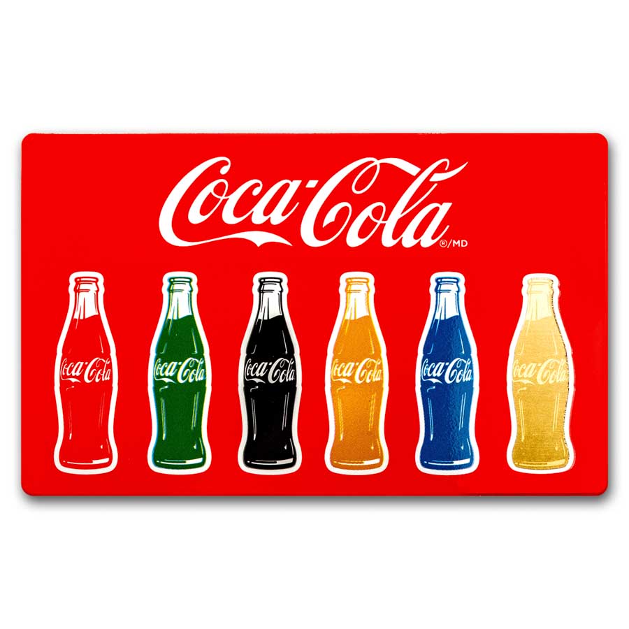 Coca-Cola® 1/1000 oz Gold Shaped Bottle in Card Coca-Cola® 1/1000 oz Gold Shaped Bottle in Card