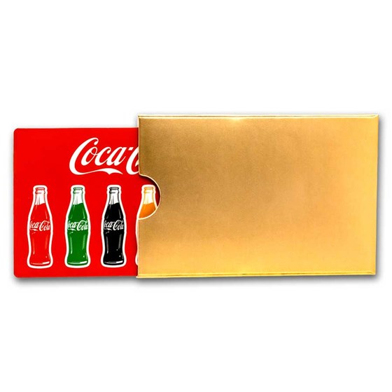 Coca-Cola® 1/1000 oz Gold Shaped Bottle in Card