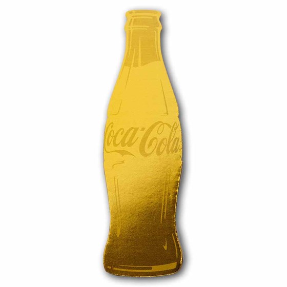 Coca-Cola® 1/1000 oz Gold Shaped Bottle in Card