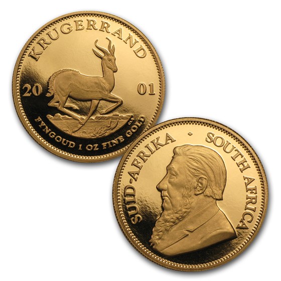 2001 South Africa 5-Coin Gold Krugerrand Proof Set (w/Box &amp; COA)