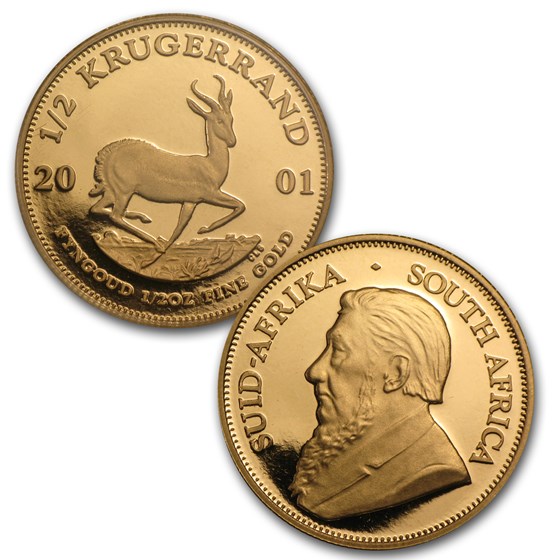 2001 South Africa 5-Coin Gold Krugerrand Proof Set (w/Box &amp; COA)