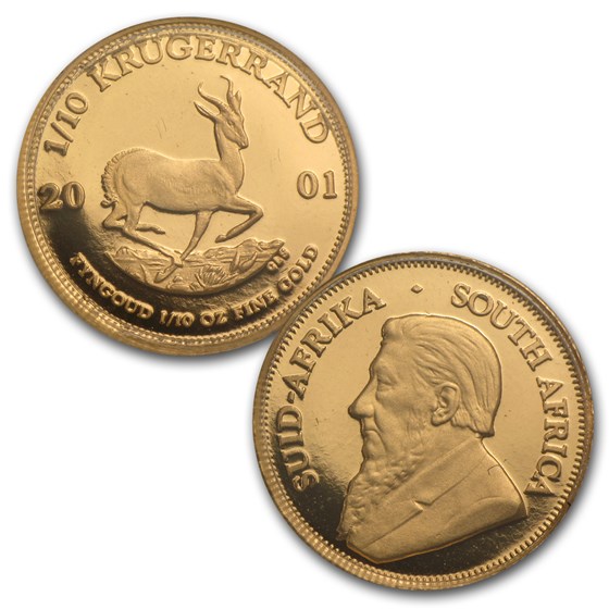 2001 South Africa 5-Coin Gold Krugerrand Proof Set (w/Box &amp; COA)