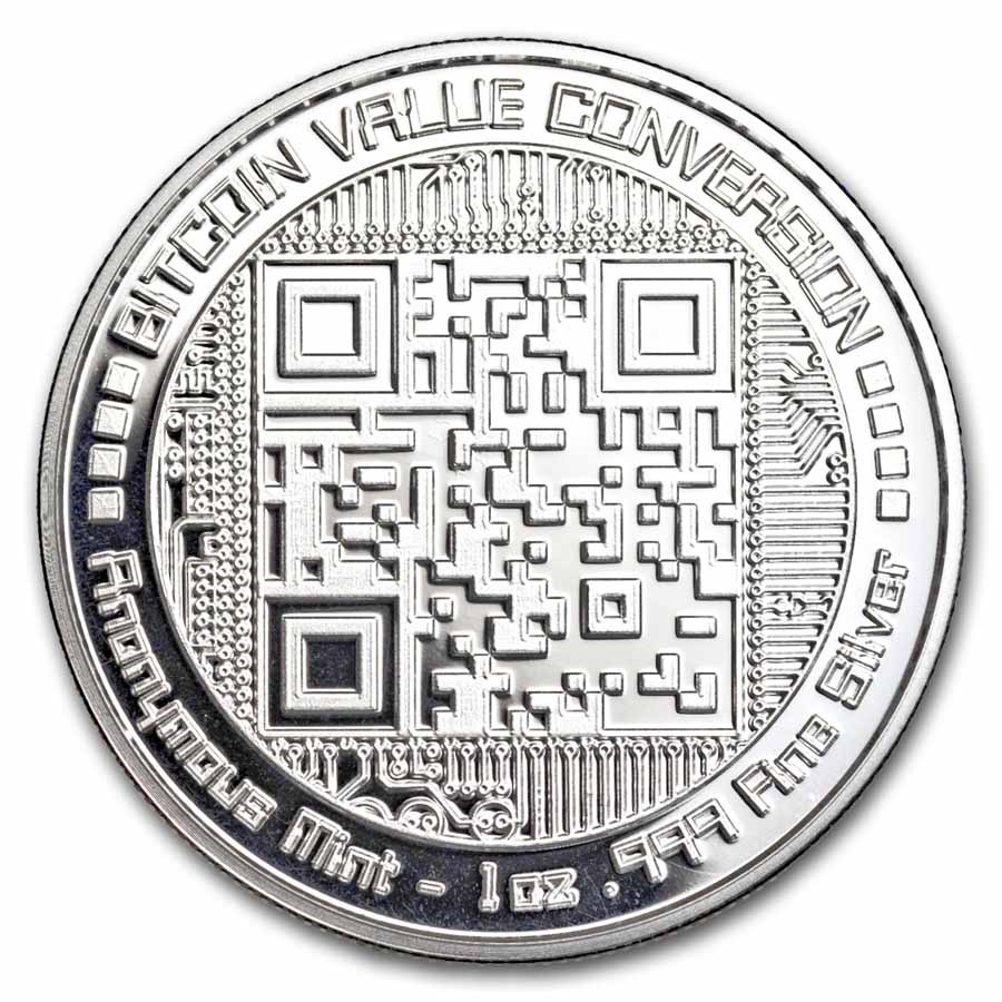 1 oz Ag BU Round - Bitcoin Value Conversion | QR Code