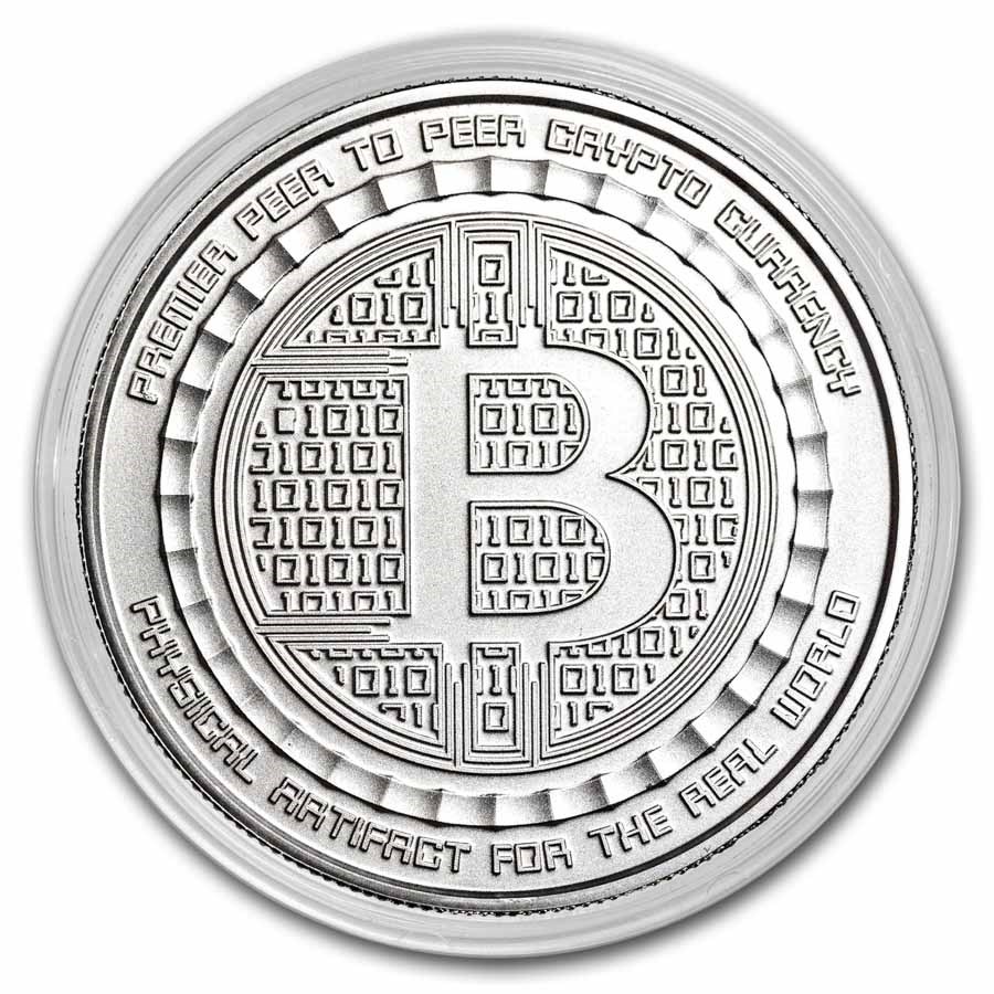 1 oz Ag BU Round - Bitcoin Value Conversion | QR Code