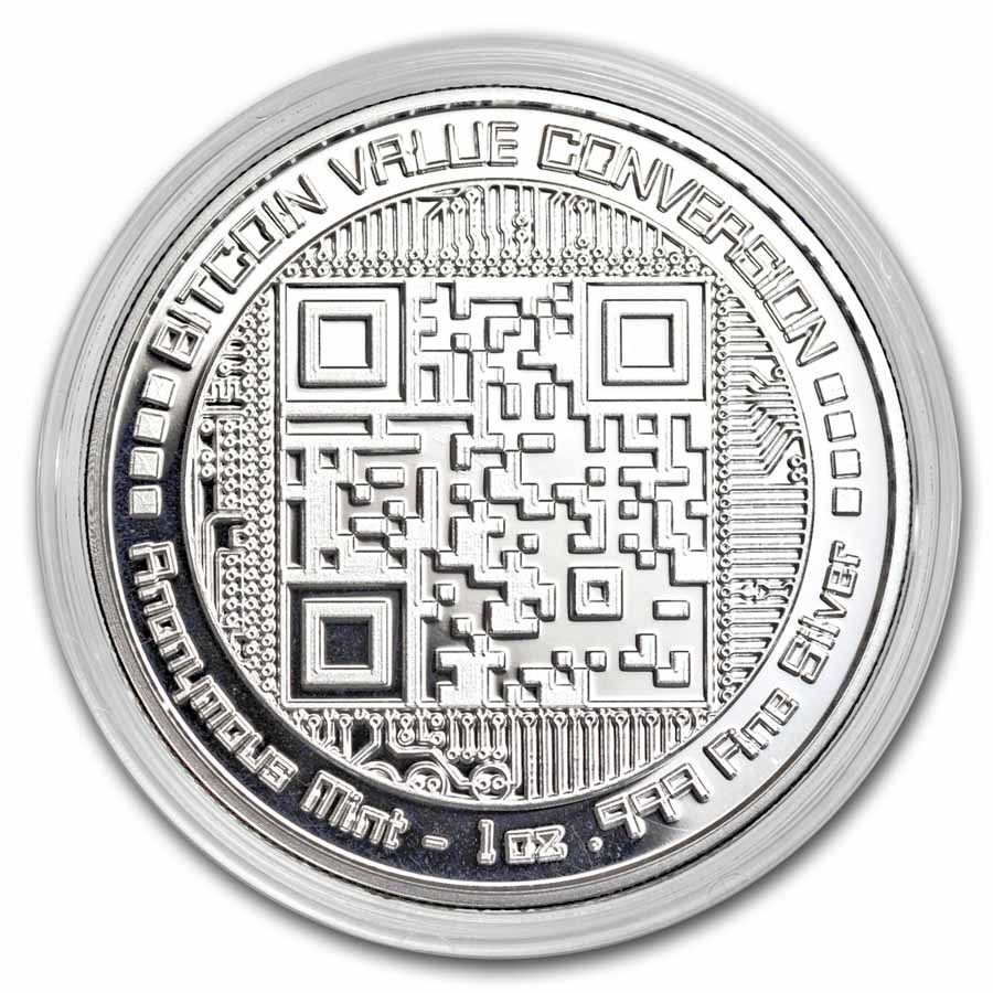 1 oz Ag BU Round - Bitcoin Value Conversion | QR Code