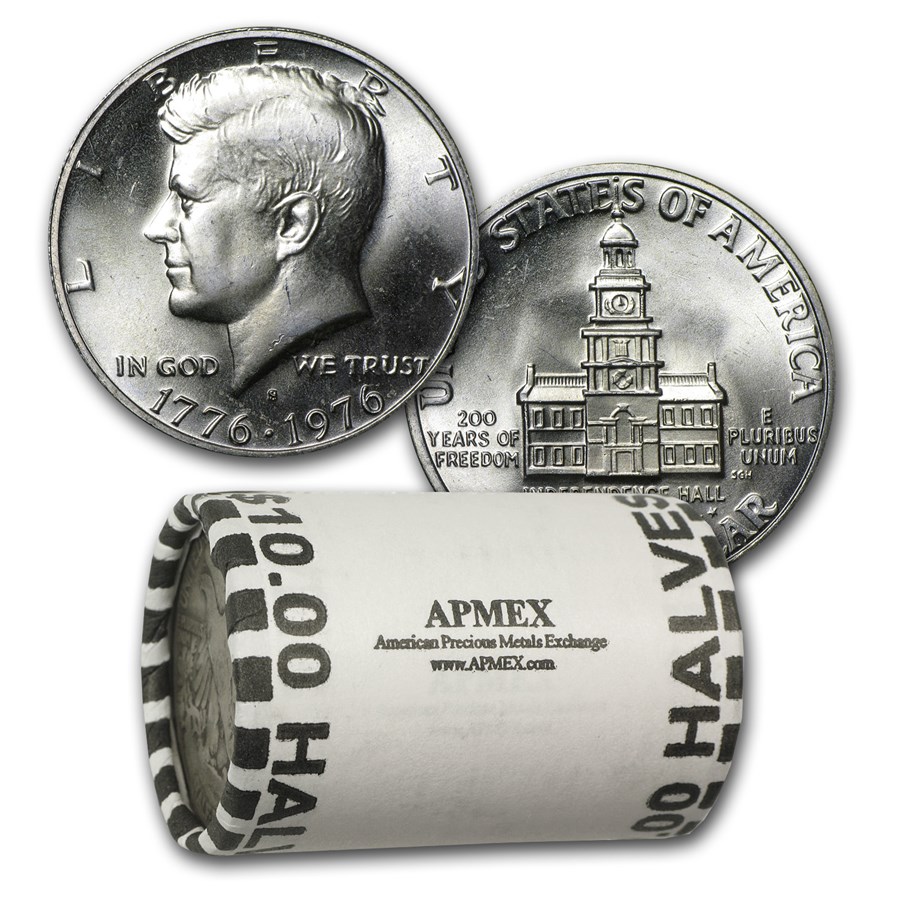 1976-S 40% Silver Kennedy Half Dollar 20-Coin Roll BU 1976-S 40% Silver Kennedy Half Dollar 20-Coin Roll BU