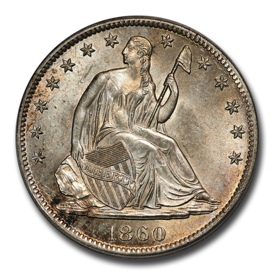 1860-S Liberty Seated Half Dollar MS-64 PCGS