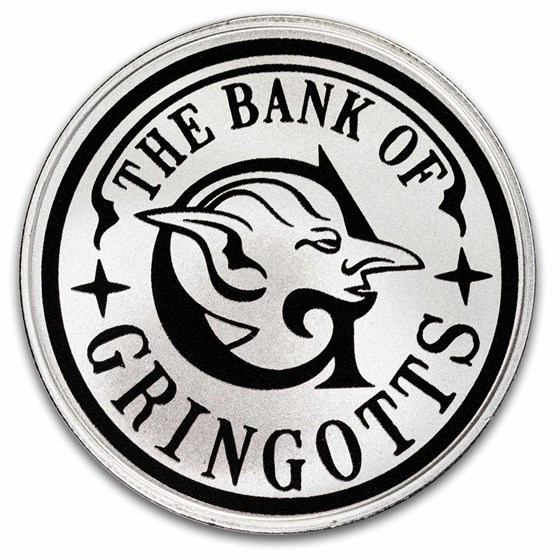 Harry Potter 1 oz Silver Colorized Gringotts Medallion with TEP