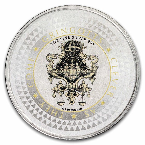 Harry Potter 1 oz Silver Colorized Gringotts Medallion with TEP
