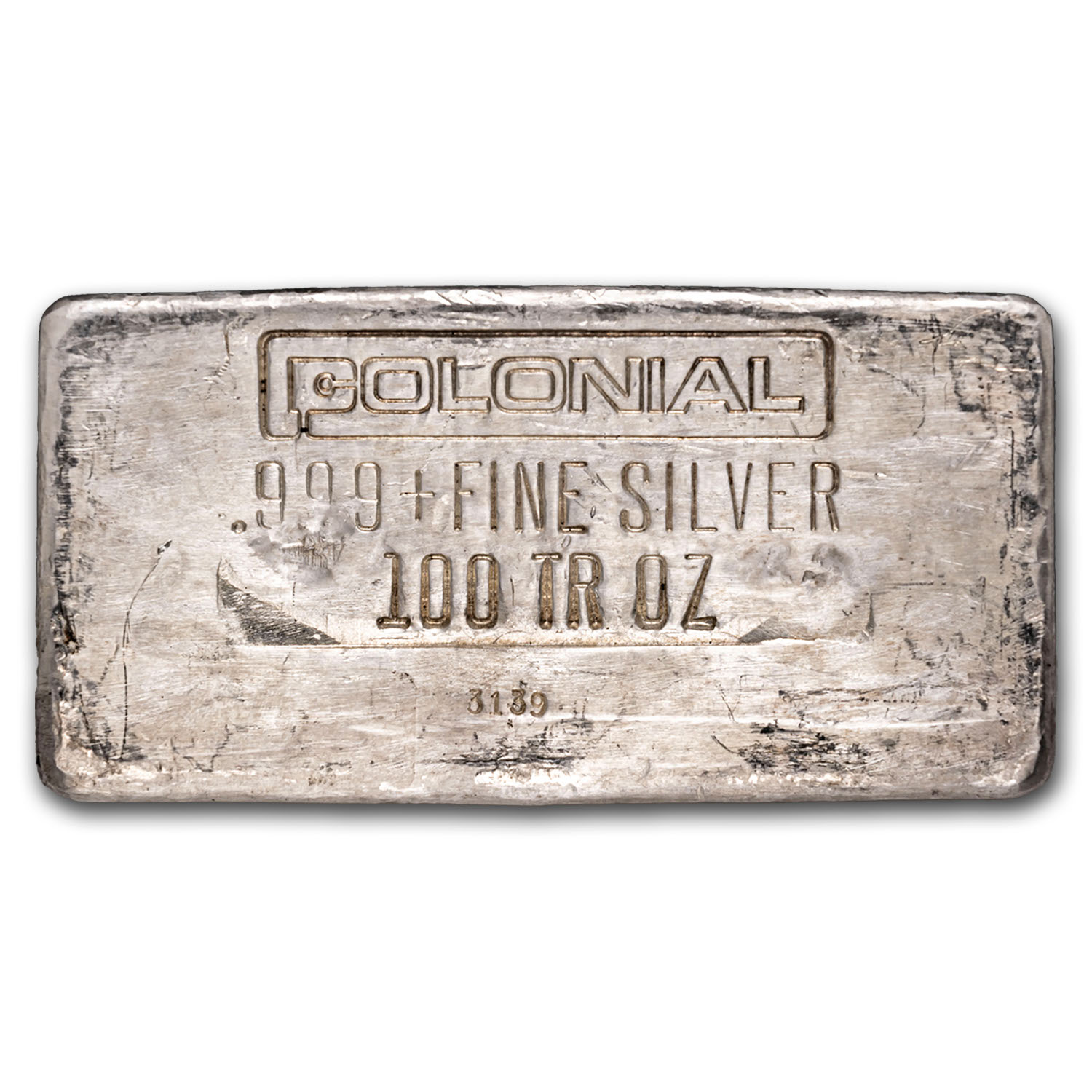 100 oz Silver Bar - Colonial Refining, Inc, Vintage