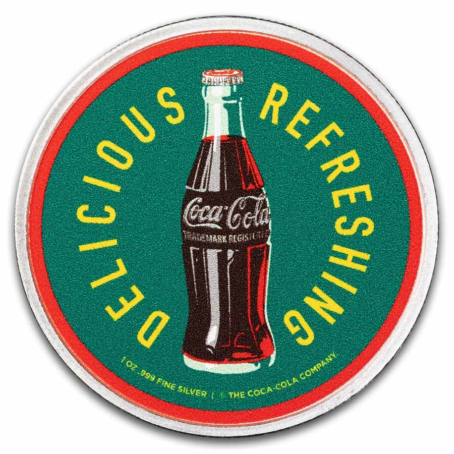 Coca-Cola® 1 oz Silver Colorized Round 5 cent Bottle (in TEP)