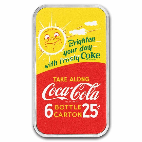Coca-Cola® 1 oz Silver Summer Fun Colorized Bar (in TEP)