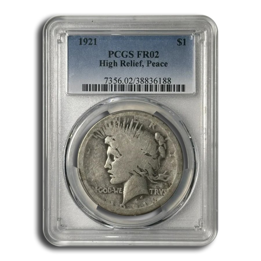 1921 Peace Dollar Fair-2 PCGS (High Relief)