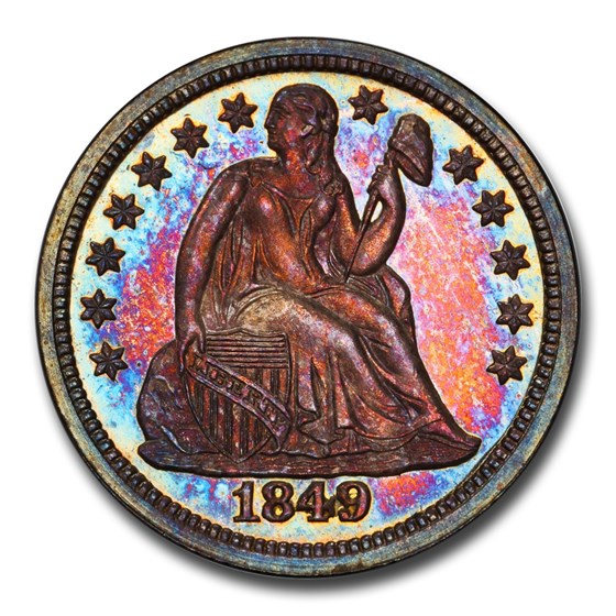 1849 Liberty Seated Dime PR-66 PCGS CAC