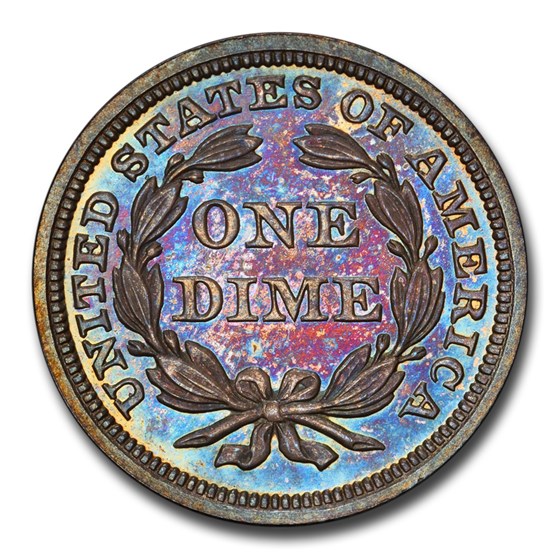 1849 Liberty Seated Dime PR-66 PCGS CAC