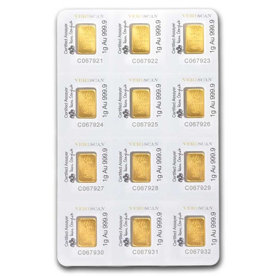 12x1 gram Gold Bar PAMP Suisse Multigram+12 (In Assay)