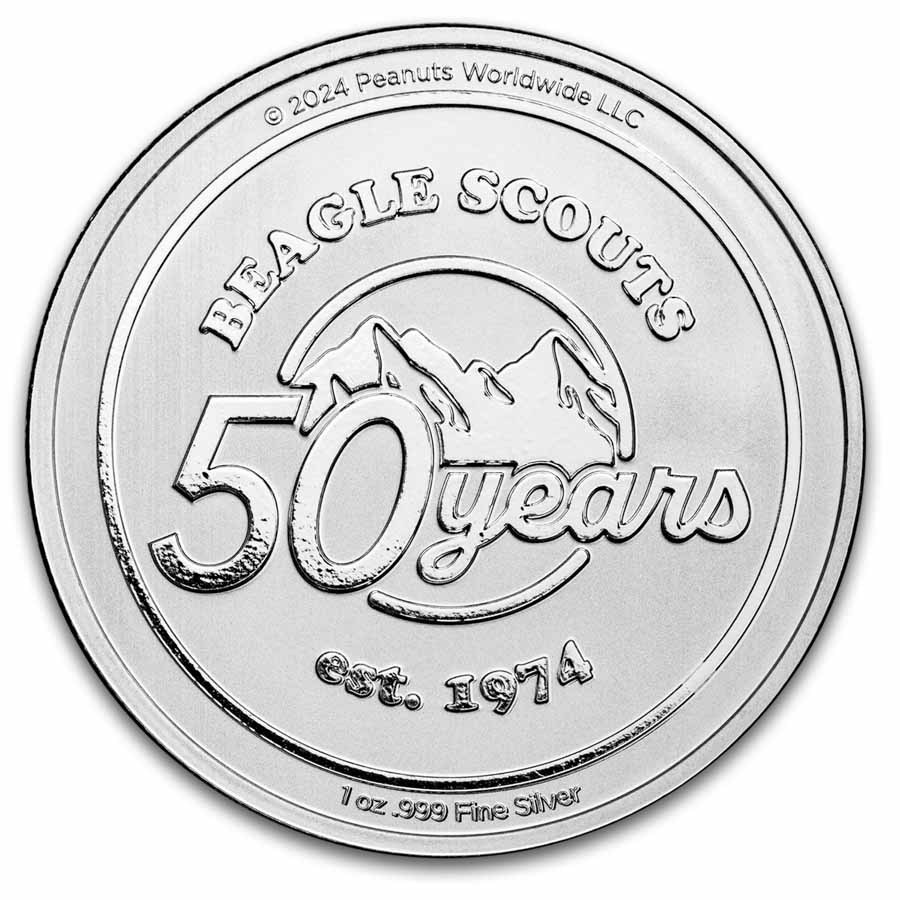 Peanuts® Beagle Scouts 50th Anniversary 1 oz Silver in TEP