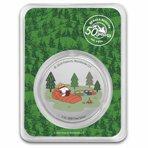 Peanuts® Beagle Scouts Overnight Camp 1 oz Colorized Silver