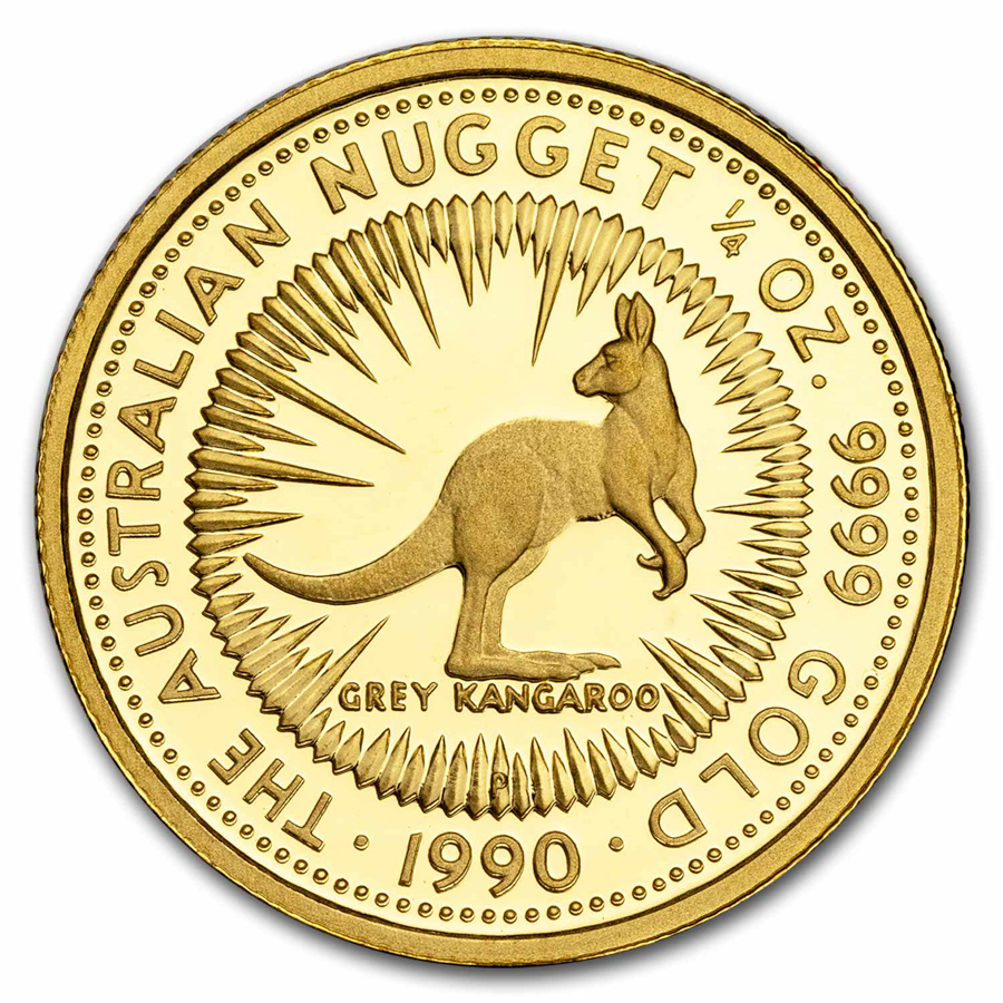1990 Australia 1/4 oz Gold Nugget Proof