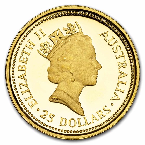 1990 Australia 1/4 oz Gold Nugget Proof