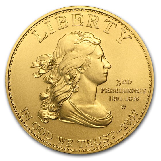 2007-W 1/2 oz Gold Jefferson's Liberty BU (w/Box &amp; COA)