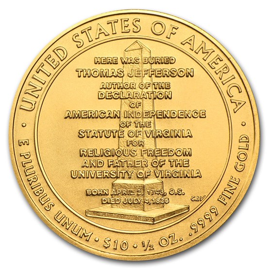 2007-W 1/2 oz Gold Jefferson's Liberty BU (w/Box &amp; COA)