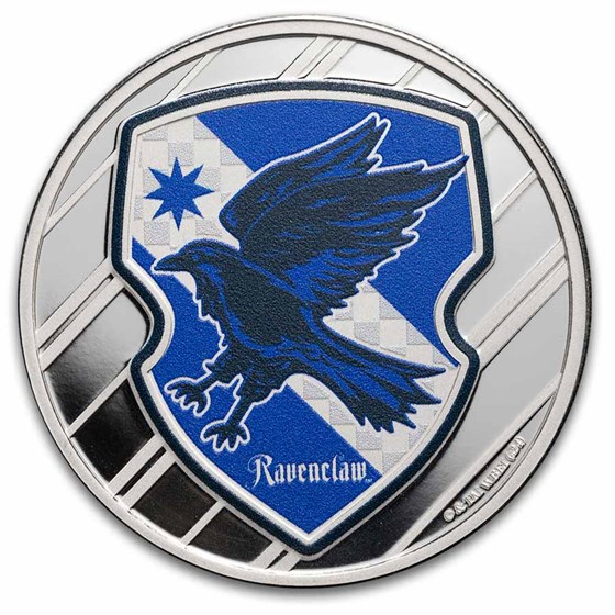 Harry Potter 1 oz Silver Houses; Ravenclaw Colorized with TEP