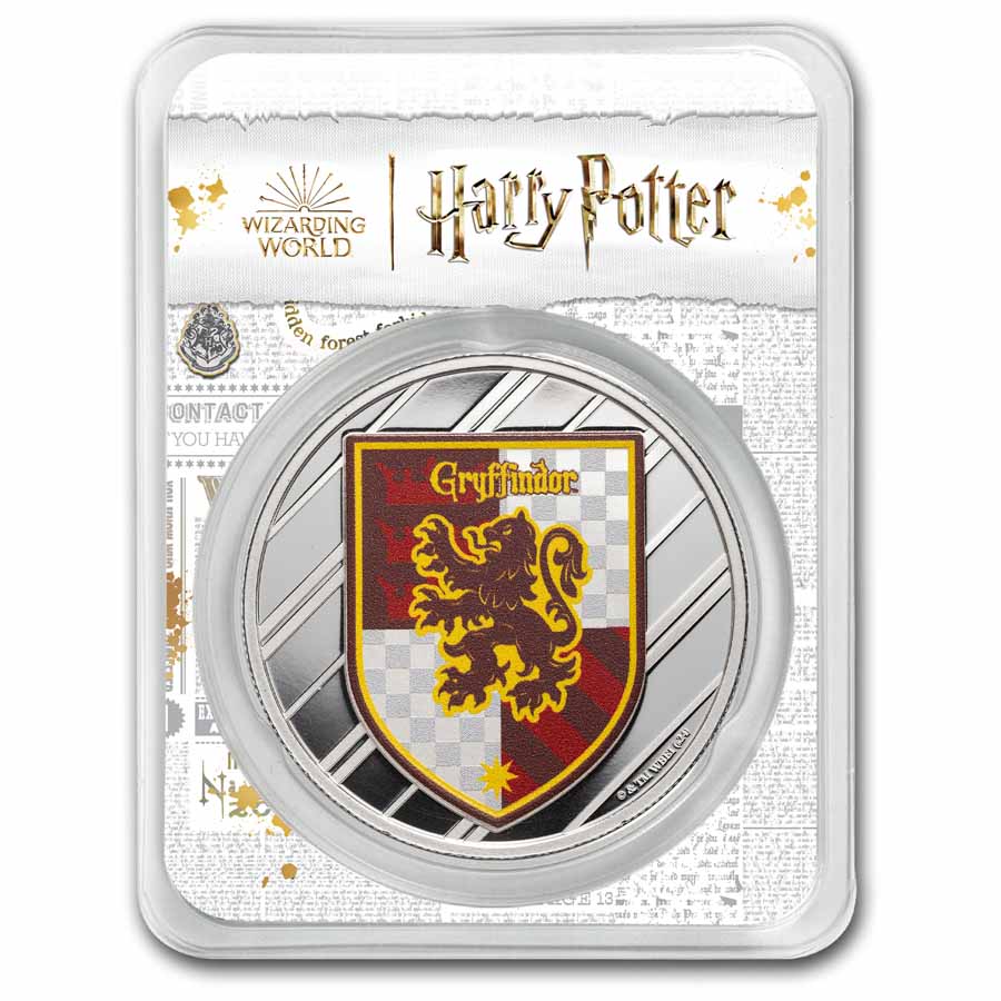 Harry Potter 1 oz Silver Houses; Gryffindor Colorized with TEP